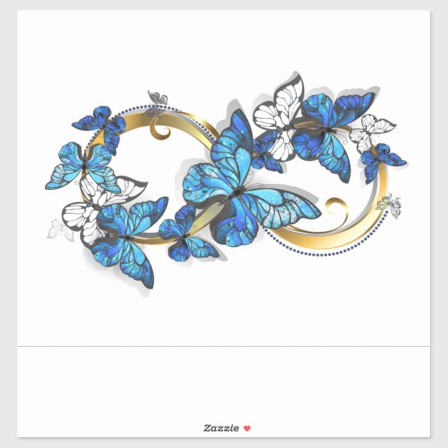 Symbol Infinity of Blue Morpho Butterflies Sticker (Sheet)