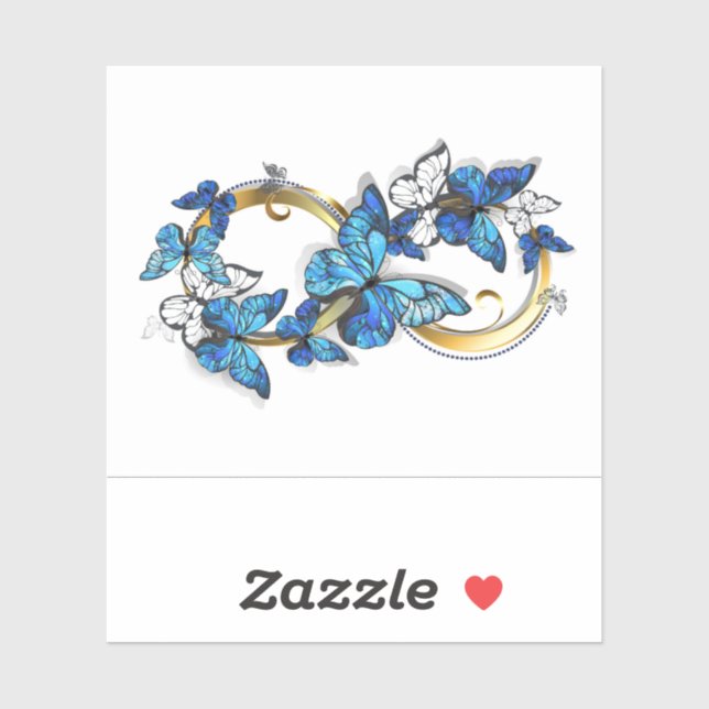 Symbol Infinity of Blue Morpho Butterflies Sticker (Sheet)