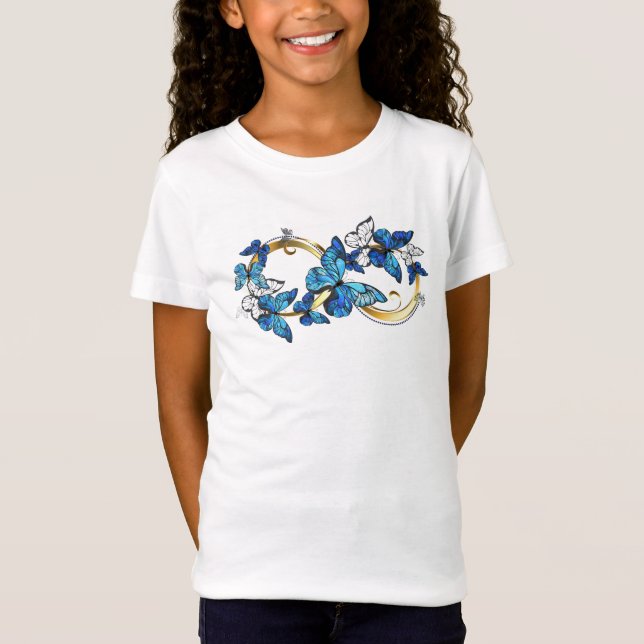 Symbol Infinity of Blue Morpho Butterflies T-Shirt (Front)