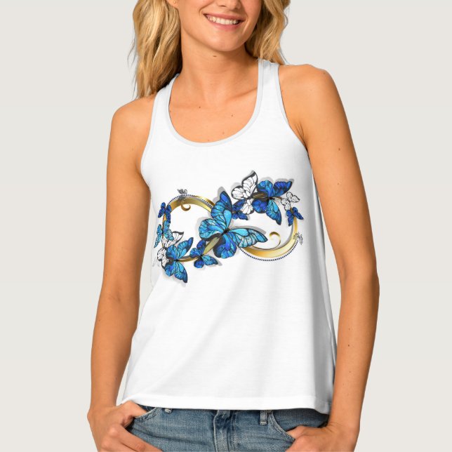 Symbol Infinity of Blue Morpho Butterflies Tank Top (Front)