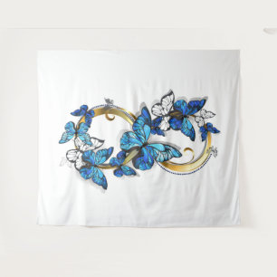 Symbol Infinity of Blue Morpho Butterflies Tapestry