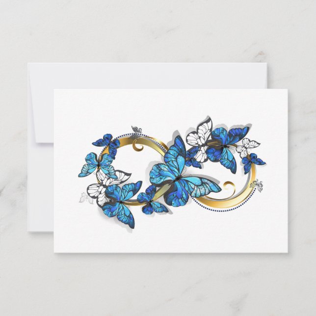 Symbol Infinity of Blue Morpho Butterflies Thank You Card (Front)