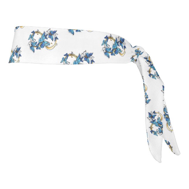 Symbol Infinity of Blue Morpho Butterflies Tie Headband (Rotate 90)
