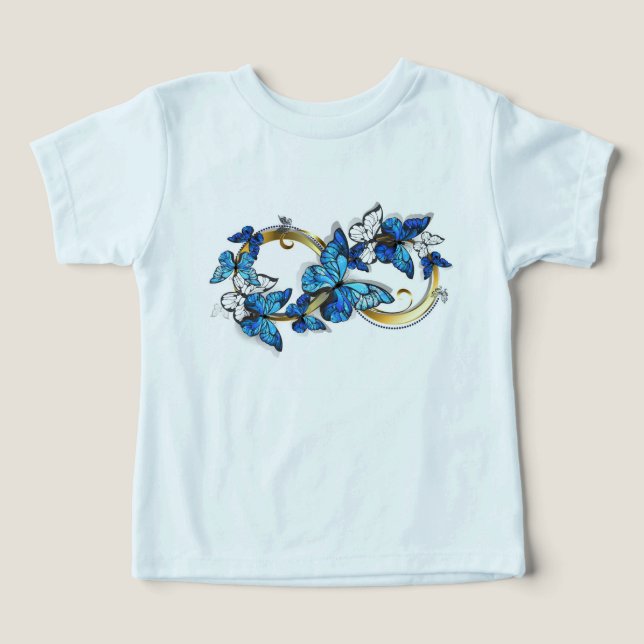 Symbol Infinity of Blue Morpho Butterflies Toddler T-shirt (Design Front)
