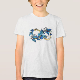 Symbol Infinity of Blue Morpho Butterflies Tri-Blend Shirt