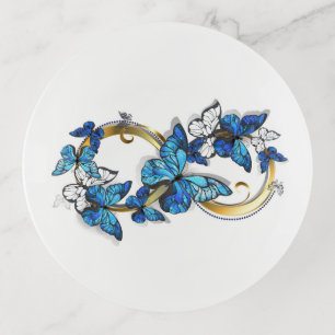 Symbol Infinity of Blue Morpho Butterflies Trinket Tray