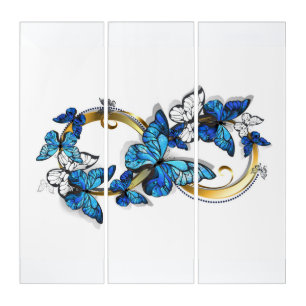 Symbol Infinity of Blue Morpho Butterflies Triptych