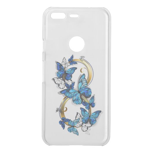Symbol Infinity of Blue Morpho Butterflies Uncommon Google Pixel Case (Back)