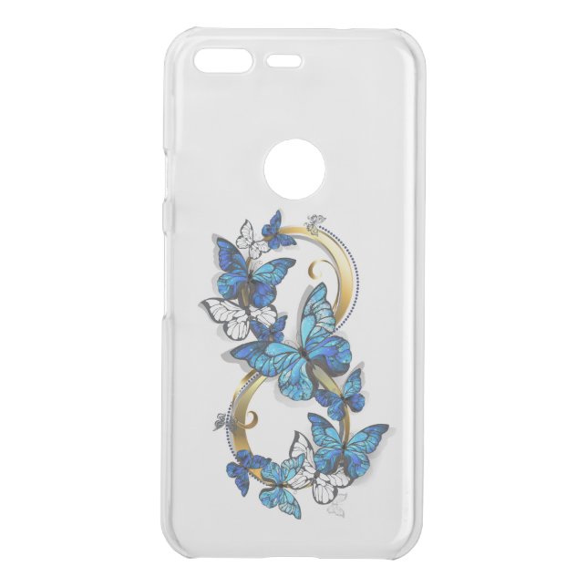 Symbol Infinity of Blue Morpho Butterflies Uncommon Google Pixel Case (Back)
