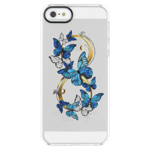 Symbol Infinity of Blue Morpho Butterflies Clear iPhone SE/5/5s Case