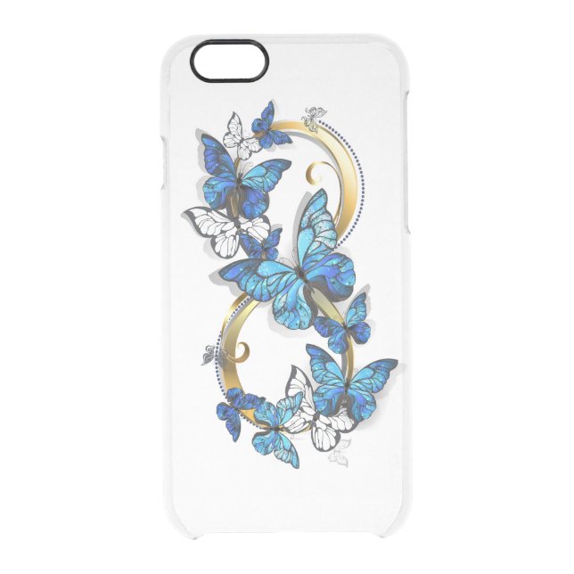 Symbol Infinity of Blue Morpho Butterflies Uncommon iPhone Case (Back)