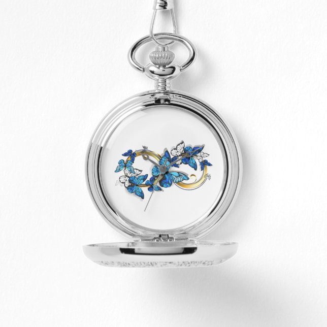 Symbol Infinity of Blue Morpho Butterflies Watch (Front)