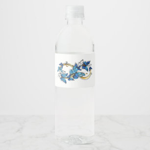 Symbol Infinity of Blue Morpho Butterflies Water Bottle Label