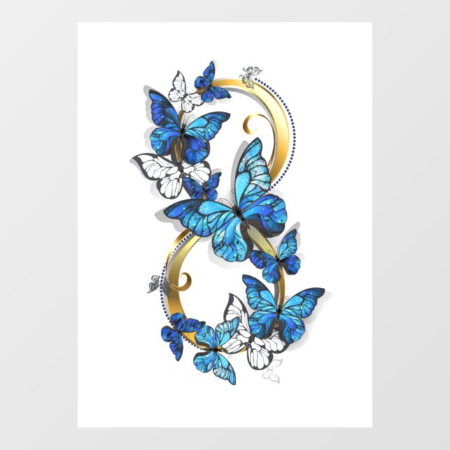 Symbol Infinity of Blue Morpho Butterflies Window Cling (Sheet)