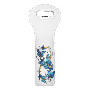 Symbol Infinity of Blue Morpho Butterflies Wine Bag
