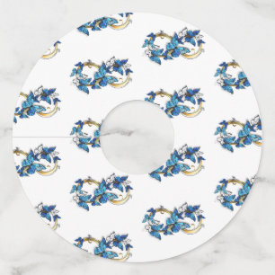 Symbol Infinity of Blue Morpho Butterflies Wine Glass Tag