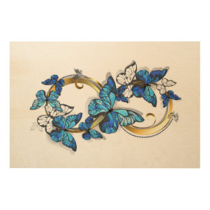 Symbol Infinity of Blue Morpho Butterflies Wood Wall Art