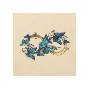 Symbol Infinity of Blue Morpho Butterflies Wood Wall Art