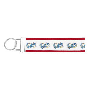 Symbol Infinity of Blue Morpho Butterflies Wrist Keychain