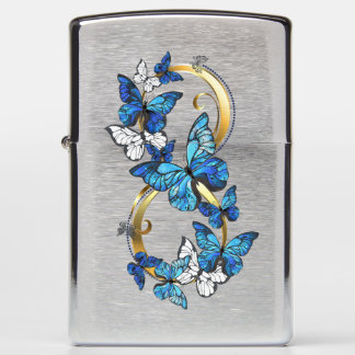 Symbol Infinity of Blue Morpho Butterflies Zippo Lighter