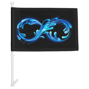 Symbol Infinity of Cold Clear Water Car Flag