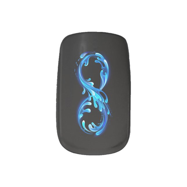 Symbol Infinity of Cold Clear Water Minx Nail Art (Left Thumb)