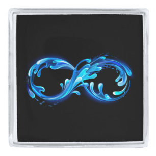 Symbol Infinity of Cold Clear Water Silver Finish Lapel Pin