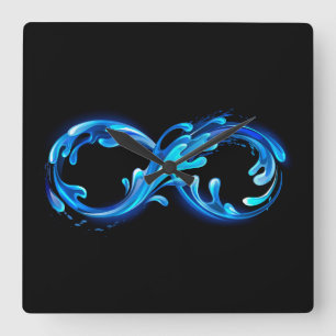 Symbol Infinity of Cold Clear Water Square Wall Clock