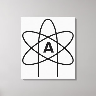 Symbol of Atheism (Atom Emblem) Canvas Print