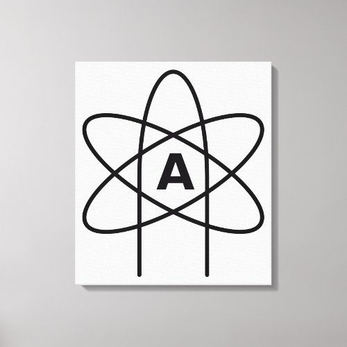 Symbol of Atheism Atom Emblem Canvas Print