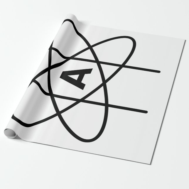 Symbol of Atheism (Atom Emblem) Wrapping Paper (Unrolled)