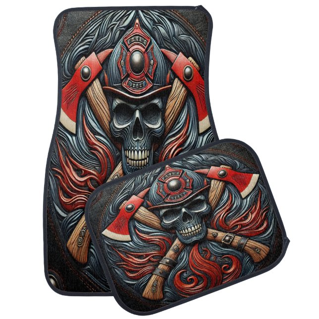 Symbol of Bravery and Fire Protection Car Floor Mat (Set)