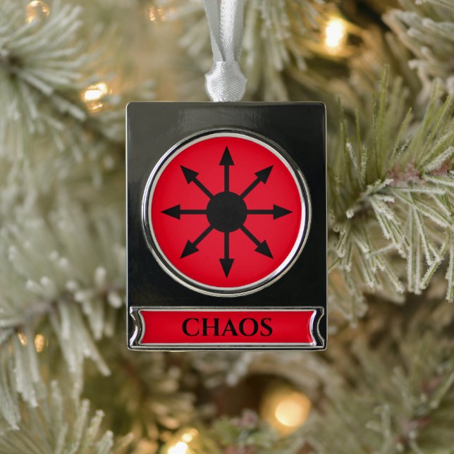 Symbol of Chaos  Silver Plated Banner Ornament (Tree)