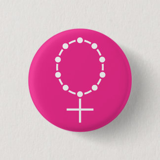 symbol of feminism and faith pinback button