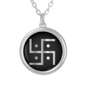 Symbol of Hinduism Silver Plated Necklace
