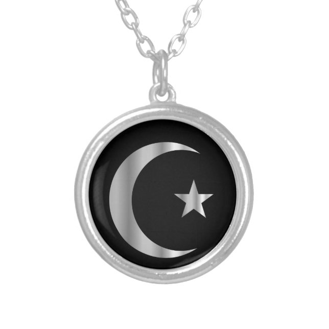 Symbol of Islam Silver Plated Necklace (Front)