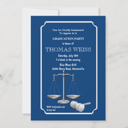 Symbol of Justice Graduation Invitation