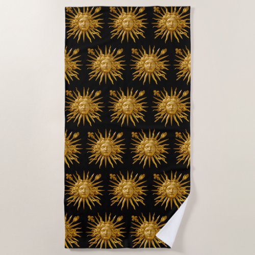 Symbol of Louis XIV the Sun King Beach Towel