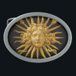 Symbol of Louis XIV the Sun King Belt Buckle<br><div class="desc">Symbol of Louis XIV the Sun King (Roi Soleil) on the golden gate of Chateau de Versailles with black background</div>