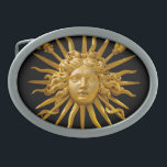 Symbol of Louis XIV the Sun King Belt Buckle<br><div class="desc">Symbol of Louis XIV the Sun King (Roi Soleil) on the golden gate of Chateau de Versailles with black background</div>