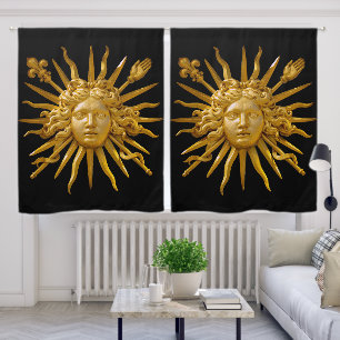Symbol of Louis XIV the Sun King Blackout Curtains
