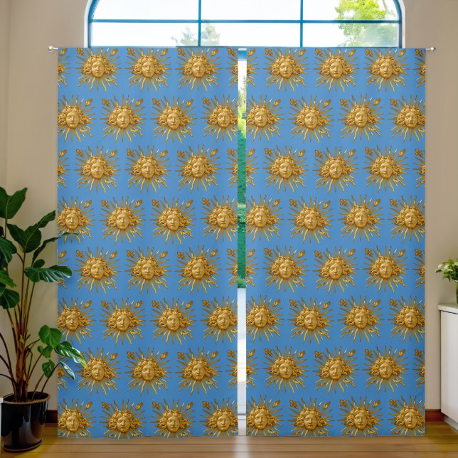 Symbol of Louis XIV the Sun King Blackout Curtains (Living Room)
