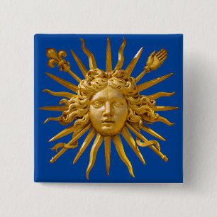 Symbol of Louis XIV the Sun King Button