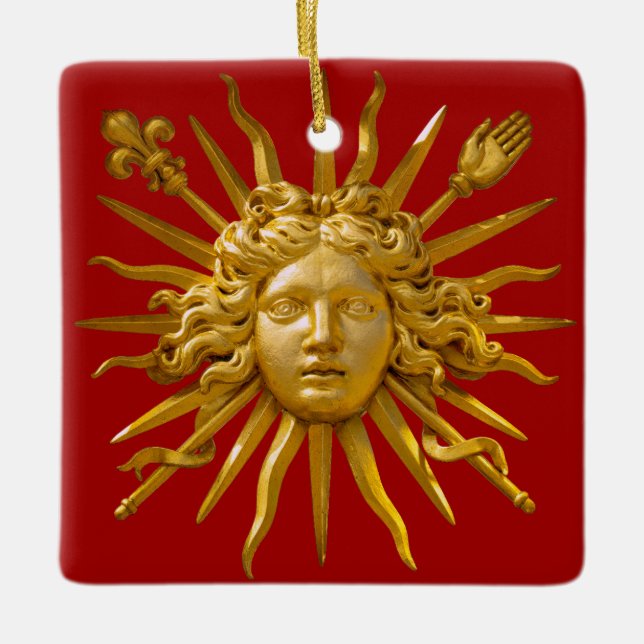 Symbol of Louis XIV the Sun King Ceramic Ornament (Front)
