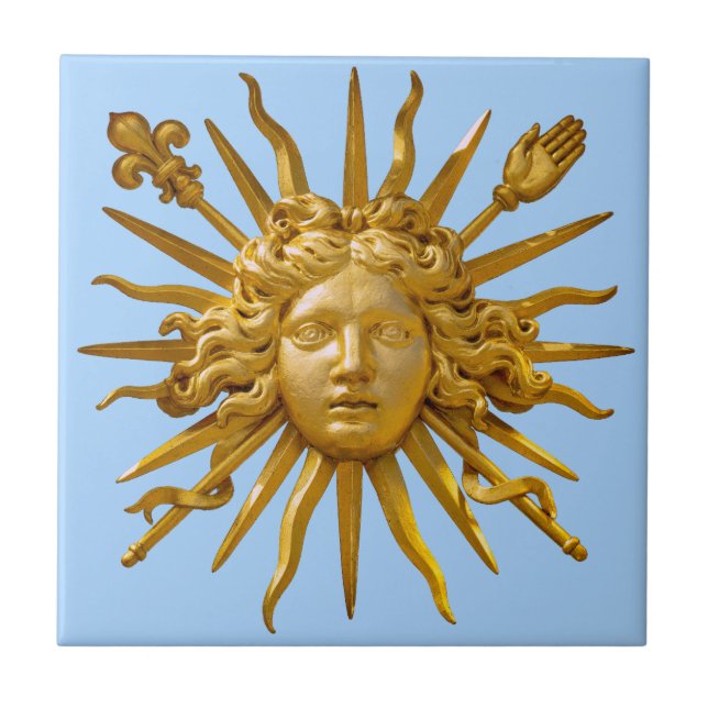 Symbol of Louis XIV the Sun King Ceramic Tile (Front)