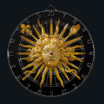 Symbol of Louis XIV the Sun King Dart Board<br><div class="desc">Symbol of Louis XIV the Sun King (Roi Soleil) on the golden gate of Chateau de Versailles with black background</div>