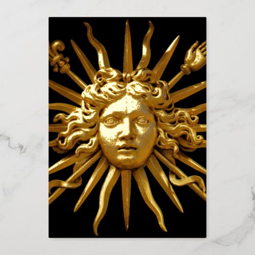 Symbol of Louis XIV the Sun King Foil Holiday Card