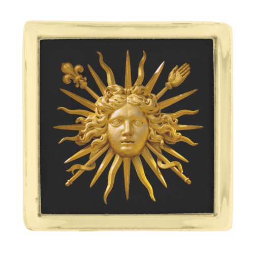 Symbol of Louis XIV the Sun King Gold Finish Lapel Pin