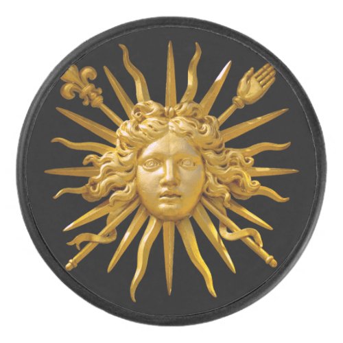 Symbol of Louis XIV the Sun King Hockey Puck
