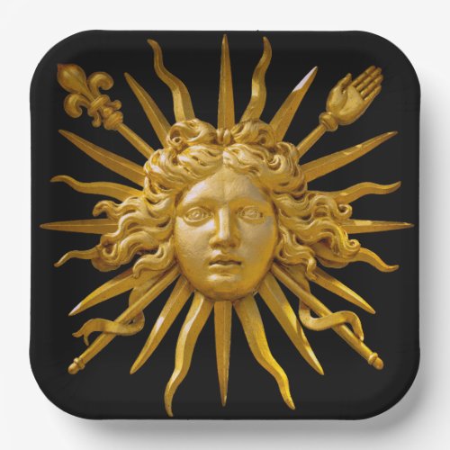 Symbol of Louis XIV the Sun King Paper Plates